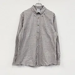BROOKS BROTHERS　ブルックスブラザーズ　長袖シャツ　ボタンダウンシャツ　チェック柄　灰色　グレー　Lサイズ　古着【値引き交渉OK！】のサムネイル