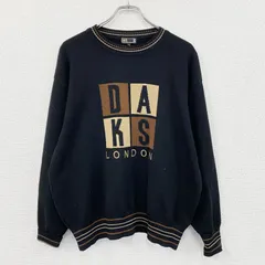 DAKS　ダックス　ウールニットセーター　マルチカラー　黒　ブラック　Lサイズ　古着【値引き交渉OK！】のサムネイル