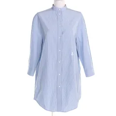 極美品△JIL SANDER ジルサンダー J05DL0103 7Daysシャツ Wednesday コットン ストライプ ロゴ刺繍 スタンドカラー 長袖シャツ 30 正規品のサムネイル