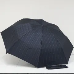 折りたたみ傘 LANVIN en Bleu ランバンオンブルー USED美品 メンズ 紳士 ストライプ ネイビー FA9811のサムネイル