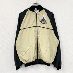 CLIFF KEEN ATHLETIC　フルジップジャケット　カレッジロゴ　ベージュ　黒　ブラック　Mサイズ　古着【値引き交渉OK！】のサムネイル