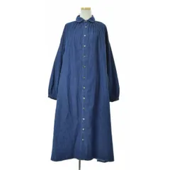 【BrocantebyDomingo】37-0281E ライトオンスデニム アルチザンローブロング長袖ワンピースのサムネイル