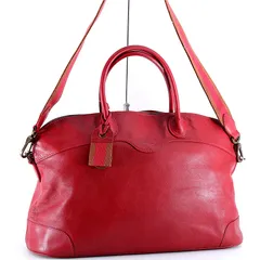 Longchamp ロンシャン ショルダー ハンド バック 鞄 レザー 革 レッド 赤 ユニセックス フランス製のサムネイル