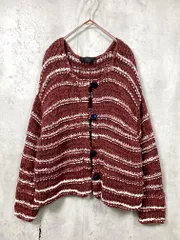 ZARA ザラ 0021/023/062 コントラスト ニット カーディガン sizeM/茶 ■■レディースのサムネイル