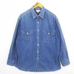 ジェイクルー J.CREW デニム シャツ 長袖 L ブルー 2sa7630のサムネイル