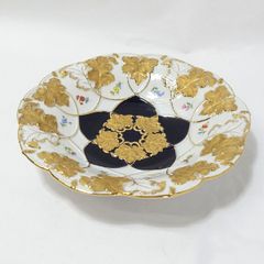 オールド・バカラ 珍品 金彩 エッチング 3分割仕切り付き フットトレイ