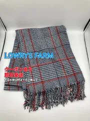 LOWRYS FARM ローリーズファーム マフラー グレー チェック柄 フリンジ レディースのサムネイル