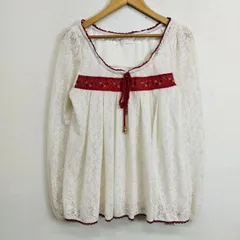 LIZ LISA リズリサ チュニック 長袖 総レース 刺繍 テープ レトロ調 Y2K 姫ギャル 平成 森ガール ホワイト F G11のサムネイル
