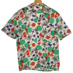 【中古】　Coca-Cola　アロハシャツ　半袖　柄シャツ　オープンカラー　胸ポケット　総柄　アドバタイジング　古着　/1953のサムネイル