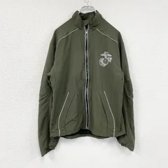 NEW BALANCE ニューバランス 米軍 USMC トレーニングジャケット フルジップナイロンジャケット カーキ Sサイズ 古着【値引き交渉OK!】のサムネイル