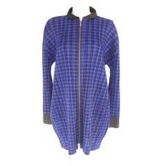 極美品★PLEATS PLEASE プリーツプリーズ イッセイミヤケ PP43-JA691 千鳥柄 ZIP UP プリーツ ジャケット ブルー ブラウン 3 正規品のサムネイル