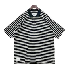 WTAPS ダブルタップス VASQUE POLO SS 02 半袖ポロシャツ ボーダー メンズ 01 Sサイズ相当 ブラック ホワイト グレー トップス DM19669■のサムネイル