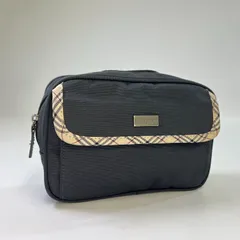 【美品】バーバリー ポーチ 化粧ポーチ ノバチェック ナイロン ブラック 黒のサムネイル