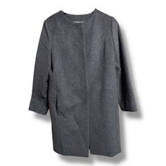 H&M MANTECO マンテコ グレー ロングコート ノーカラー - メルカリ
