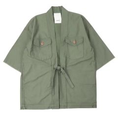 DANJI JAPAN リネン半纏 カーキ オリーブ - メルカリ