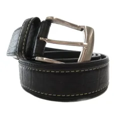 ジェイプレス J.PRESS ベルト ハトメ クロコ型押し レザー 黒 ブラック /FFのサムネイル