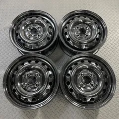 日産 K12 マーチ Z11 キューブ スチールホイール 14×5J+45 PCD100/4H AK12 Z11 キュービック鉄ホイール 4本 【1619W】のサムネイル