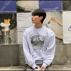 新品マン ルーズフィット スウェット Tシャツ クリームのみ 裏毛 春 秋のサムネイル