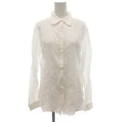 ギャバジンケーティー Gabardine K.T シャツ ブラウス リネン 長袖 11 レギュラーカラー レース 切替 白 ホワイト /KB ■ECF006のサムネイル