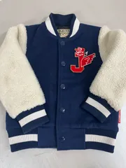 送料無料！！JAM ジャム　キッズブルゾン　中綿冬用ブルゾン　袖ボア防寒ジャンパー　ネイビー×ホワイト　size 120    #80702MOJM12のサムネイル