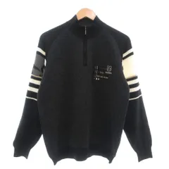 マンシングウェア MUNSINGWEAR セーター L 黒 ブラック ハーフジップ 長袖 ロゴ刺繍 /SC ■ECB005のサムネイル