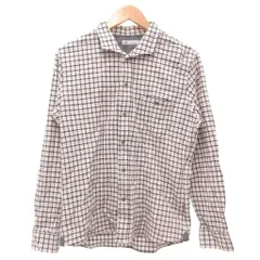 メンズメルローズ MEN'S MELROSE 美品 長袖シャツ 4 ホワイト ネイビー 総柄 レギュラーカラー /SD ■ECB005のサムネイル