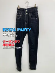 ROYAL PARTY ロイヤルパーティー デニムパンツ S ネイビー フルレングス 無地 スキニー・タイト テーパード ハイウエスト リジッド・ワンウォッシュ レディースのサムネイル