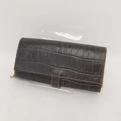 Felisi / フェリージ ■二つ折り 長財布 レザー クロコ型押し グレー 茶 3005 【財布/サイフ/ウォレット/wallet/コイン】 ブランド【中古】 のサムネイル