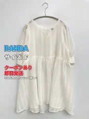 RANDA ランダ ワンピース F ホワイト 無地 リボン 半端袖 ショート・ミニ丈 フレア レディースのサムネイル