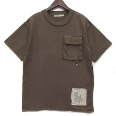 ミニマル mnml オーバーサイズ ポケット Tシャツ カットソー 半袖 ブラウン 茶 Sのサムネイル