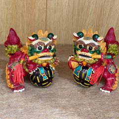 T】貔貅 ヒキュウの置物 雄雌セット 香炉 ペア 牛鈴 縁起物 魔除け
