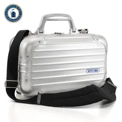 美品 RIMOWA リモワ TOPAS トパーズ PICCOLO ピッコロ 2way ショルダー ハンドバッグ 青ロゴ アルミ オリジナル キャリー アタッシュケースのサムネイル