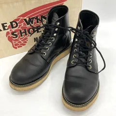 REDWING レッドウィング ブーツ 8165 クラシックプレーントゥ 6インチクラシックラウンド サイズ7D 25cm相当 レザー 本革 アメカジ メンズ ブラック 靴 ★SS1085のサムネイル