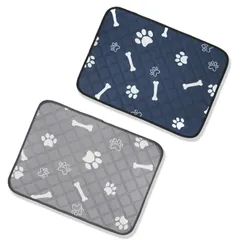 Chez-M- ペットシーツ 可愛いイラストで人気色の２枚セット！ プレゼントに最適！ 犬猫用 飼い主さんが欲しい４サイズを揃えました。 洗える ペットマット 繰り返し使えて経済的 おしっこシート ペットシート お出かけや宿泊先の敷物 車やペットカートにお勧めのサムネイル