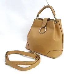 PELLE BORSA / ペレボルサ ◆2WAYハンドバッグ/ショルダーバッグ/レザー/ベージュ　 【バッグ/バック/BAG/鞄/カバン】 レディースファッション【中古】 のサムネイル