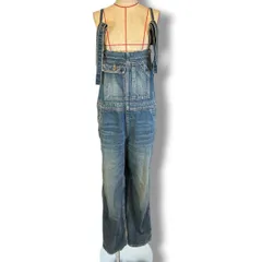 L'Appartement アパルトモン Denim OVER ALL デニムオーバーオール ダメージ加工 青 ブルー 36 レディース 通年 ゴーゴー古着マルイ北千住店 34 No.2625のサムネイル