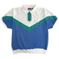 90年代 PLAYBOY プレイボーイ ハーフジップ スウェットポロシャツ マルチカラー(メンズ XL)中古 古着 Y4827のサムネイル