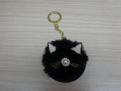 Kate Spade new york ケイトスペード レザー ファー キャット 猫 モチーフ キーホルダー ブラックのサムネイル