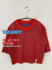 VACANCY ヴァカンシー ニット/セーター レッド ボーダー柄 ショート丈 半袖 クルーネック(丸首) レディースのサムネイル