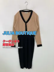 JULIA BOUTIQUE ジュリアブティック ワンピース ベージュ ニット 無地 長袖 ひざ丈 タイト レディースのサムネイル