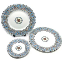ウェッジウッド WEDGWOOD フロレンティーン ターコイズ プレート 皿 3枚セット 18cm×1枚 27cm×2枚のサムネイル