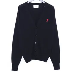 AMI PARIS クラシックメリノウール ロゴ カーディガン Lサイズ ブラック BFHKC111.KN0025のサムネイル