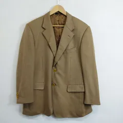 Savile Row E.THOMAS セヴィルロウ カシミヤ テーラードジャケット 総裏 2B ヘリンボーン柄 ビジネス ブラウン系 96-AB5 G54のサムネイル