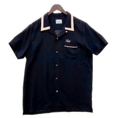 TMT ティーエムティー HYBRID RAYON BOWLING SHIRTS ボーリングシャツ 半袖シャツ メンズ XLサイズ ブラック ピンク トップス DM19664■のサムネイル