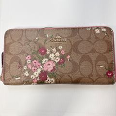 COACH 長財布 シグネチャー チェリー柄 ブラウン - メルカリ