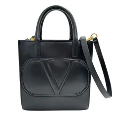 【Valentino/ヴァレンチノ】XW9B0H23QEL ガラヴァーニ Vロゴ ウォーク 2WAY ハンドバッグ レザー ブラック レディース 【中古】【真子質店】【BL】のサムネイル