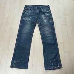 PLEIN ダメージ加工 ペイント デニムパンツ - メルカリ