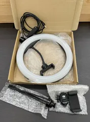 【中古品・現状品】LEDリングライト　10インチ　16cm 撮影用三脚スタンド付き　動作確認済　B-3のサムネイル