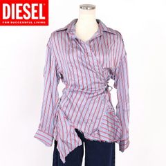 DIESEL ハート柄 ボウタイブラウス レーヨン100% 総柄 ピンク XL 