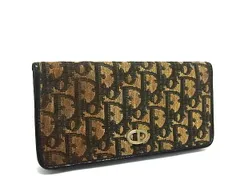 ChristianDior クリスチャンディオール トロッター レザー×キャンバス 二つ折り 長財布 ウォレット ブラック系×ベージュ系 DN9884のサムネイル